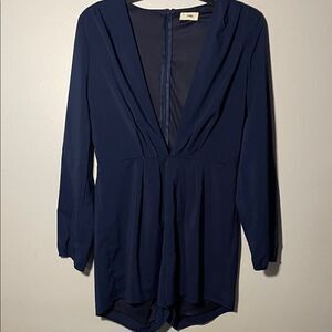 Tobi Navy Long Sleeve Romper